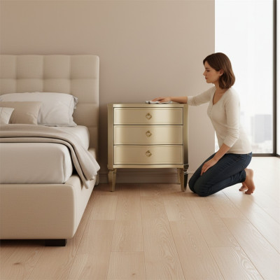 Chambre à coucher latérale Tables consoles en métal brillant Conception Table de chevet console