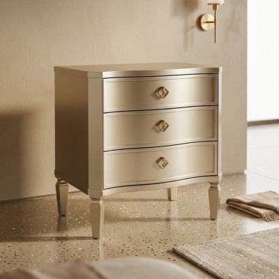 Chambre à coucher latérale Tables consoles en métal brillant Conception Table de chevet console