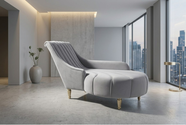 Chaise longue Canapé de style antique Canapé Chaise Tissu Moderne 2080 Mobilier