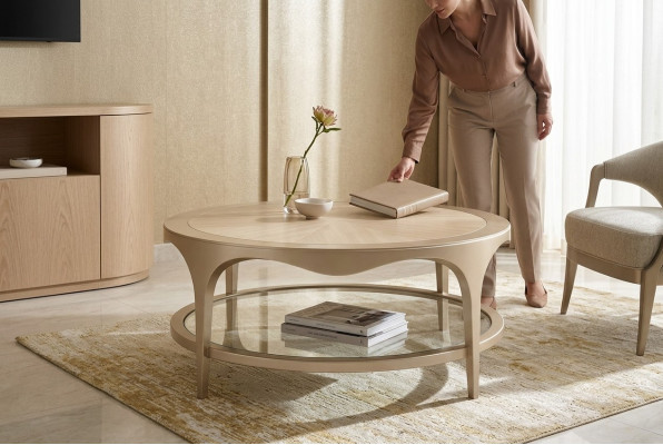 Salle de séjour Mobilier Table Table basse Design Mobilier de luxe Tables en bois Ovale Rond