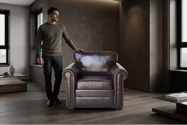 Fauteuil design en cuir de luxe pour la télévision Canapé 1 place Canapé relax Rembourrage Lounge neuf