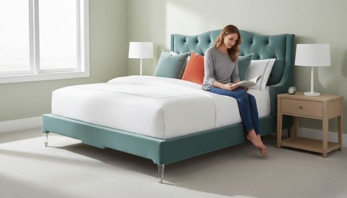 Lits Chesterfield Chambre de sommeil Lit en cuir Design Luxe Double Hôtel