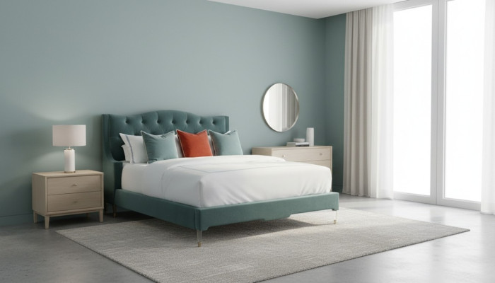 Lits Chesterfield Chambre de sommeil Lit en cuir Design Luxe Double Hôtel