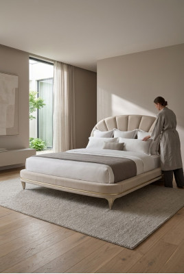 Lit de luxe Hôtel Royal Meubles en tissu Lits Design Ameublement Lit rembourré Cadre