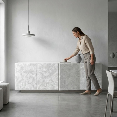 Commode Armoire Bois Brillant xxl Grande Armoire de Luxe Étagère Nouvelle Commode Designer