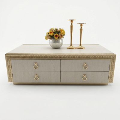 Table basse classique en bois Table sculptée de luxe Design de meubles italiens nouveau