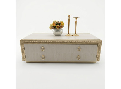 Table basse classique en bois Table sculptée de luxe Design de meubles italiens nouveau