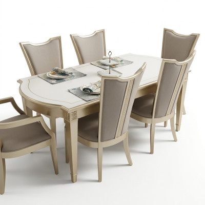Ensemble de salle à manger Chaises modernes Table Tables 7 pièces. Table à manger 6 x Chaises Ensemble de salle à manger