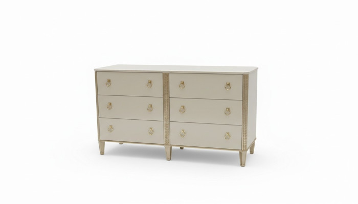 Commode 160 cm Commode Mobilier de chambre Pieds en bois Multifonctionnel Moderne