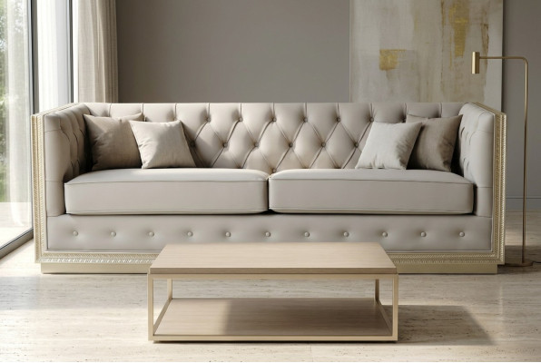 Chesterfield Canapé de salon Canapés italiens Canapé 3 places 220 cm Rembourrage