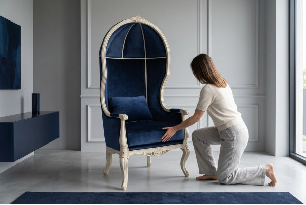 Fauteuil design en bois abstrait Relax Lehn Lounge Salon Mobilier Chaises Chaise nouveau