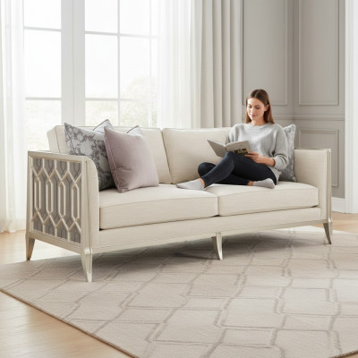 Canapé design moderne 3 places Tissu d'ameublement Canapés Tissus Textiles Trois places