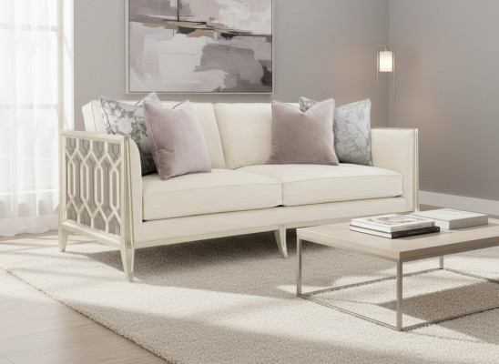 Canapé design moderne 3 places Tissu d'ameublement Canapés Tissus Textiles Trois places