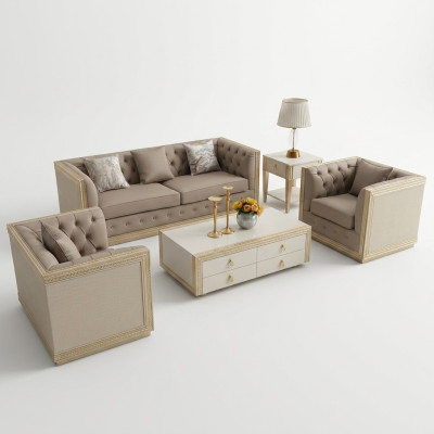 Suite 3+1 Canapé Sièges Canapés Rembourrés Ensembles de Nouveau Design Canapé Canapé