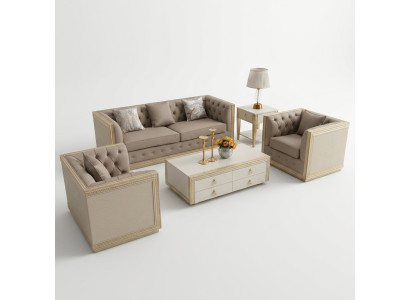 Suite 3+1 Canapé Sièges Canapés Rembourrés Ensembles de Nouveau Design Canapé Canapé