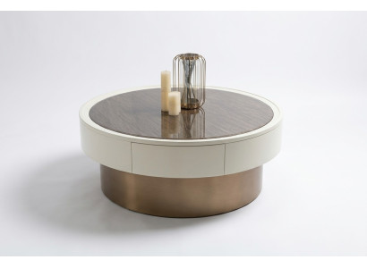 Design Métal Bois Or Canapé Tables de Salon Table Basse Ronde Table d'Appoint