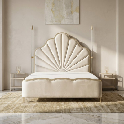 Revêtement en cuir pour lit matrimonial en cuir 180x200 Design Lit double Lits en cuir