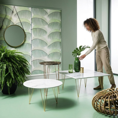 Table basse Design Métal Table d'appoint Ronde pour canapé Tables de salon alfitalia