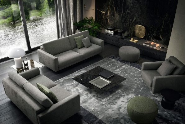Ensemble de sièges 331 places, en bois moderne exclusif, design de meubles avec fauteuil et canapé.