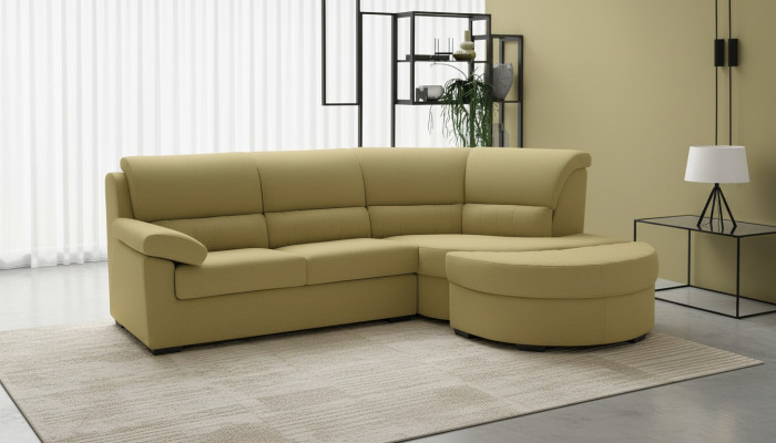Italien Meubles Textile Jaune Moderne Luxe Canapé d'angle en L Forme Noble Moderne alfitalia