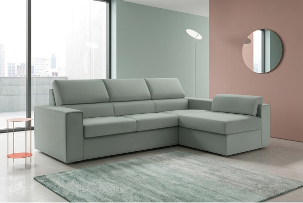 Canapé d'angle en forme de L en cuir Meubles Rembourrage de meubles Salon Moderne Luxe Vert Alfitalia