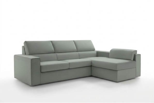 Canapé d'angle en forme de L en cuir Meubles Rembourrage de meubles Salon Moderne Luxe Vert Alfitalia