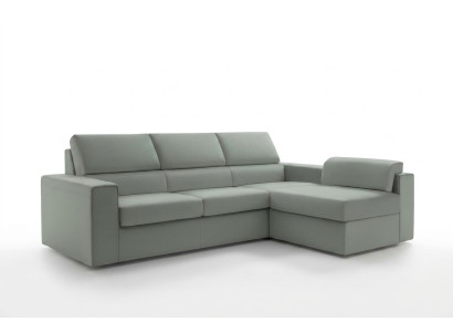 Canapé d'angle en forme de L en cuir Meubles Rembourrage de meubles Salon Moderne Luxe Vert Alfitalia