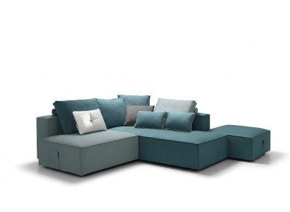 Canapé de designer Canapé Pouf d'angle rembourré Ensemble Salon en forme de L Moderne alfitalia