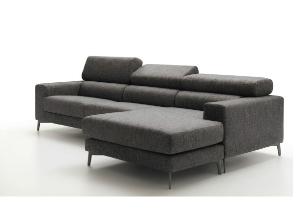 Design Rembourrage Salon Moderne Luxe Coin Textile Bois Canapé en Forme de L Alfitalia