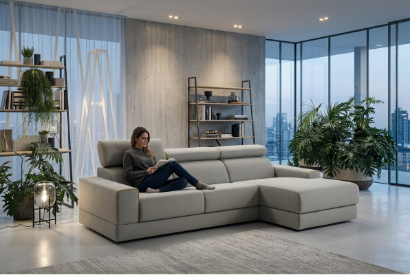 Station de charge Canapé d'angle Canapé Sofa Canapés Suite Mobilier Tissu alfitalia neuf