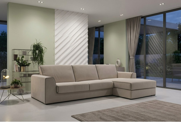 Canapé gris Canapé d'angle en tissu Salon Paysage Design Canapé en tissu neuf L-forme Alitalia