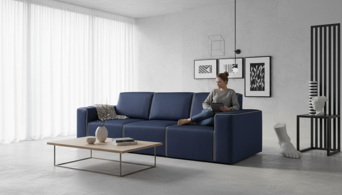 Canapé trois places Design en tissu pour canapé 3 places moderne mobilier de salon Alfitalia