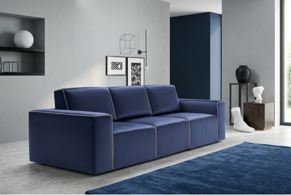 Canapé trois places Design en tissu pour canapé 3 places moderne mobilier de salon Alfitalia