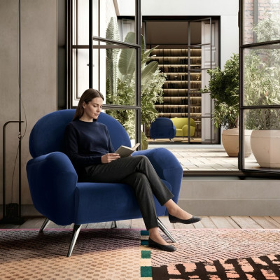 Canapé Canapé Tapisserie Chaise moderne contemporaine Fauteuil Italie 1 place