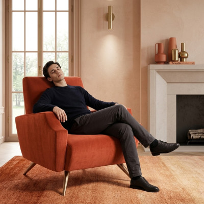 Chaise de télévision Revêtement Canapé Tissu Design Détente Fauteuil Club Salon Canapé 1 Place