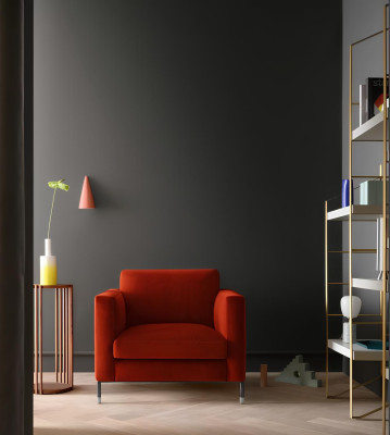Design Lounge Club Fauteuil relaxant Chaise Rembourrage Télévision Textile Rouge Tissu de luxe neuf