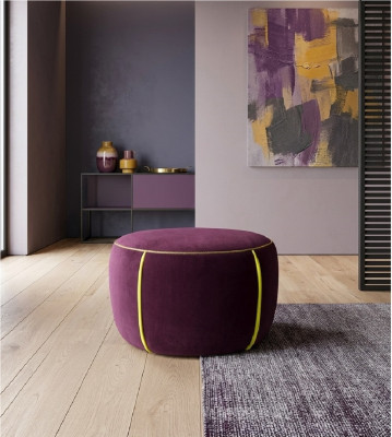 Design ovale Tabouret rembourré Ottomane Siège textile Pufa rembourré