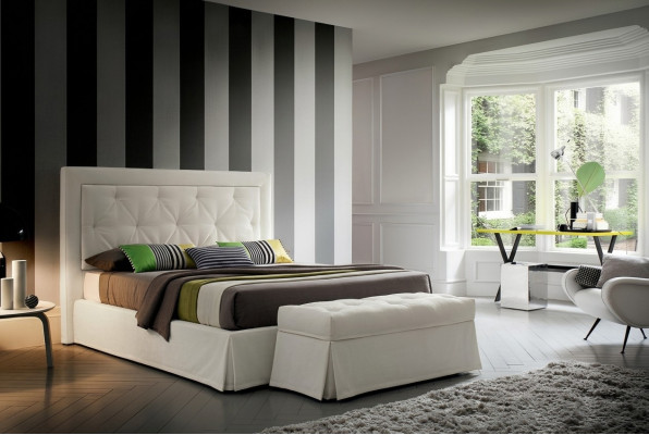 Chesterfield lits 180x200cm Chambre de sommeil Tissu Lit Design Hôtel de luxe