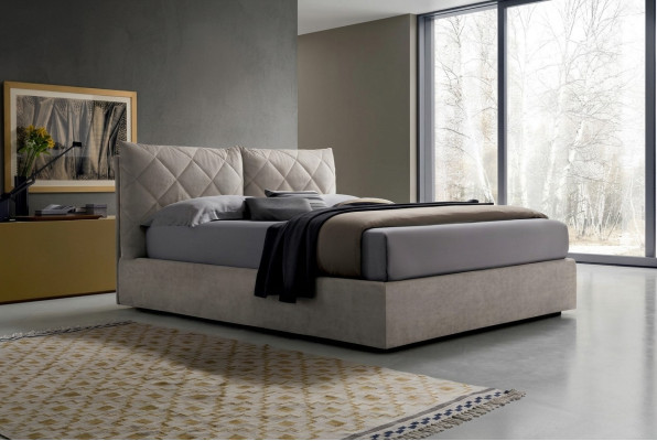 Tissu de lit design en hôtel en bois pour chambre à coucher double de luxe moderne en Italie