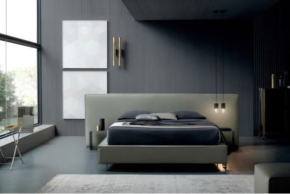 Tissu de velours d'ameublement de luxe Lit Designer Chambre à coucher Lits Textile Cuir Hôtel nouveau