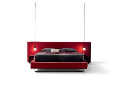 Conception de lits d'hôtel doubles de luxe en tissu de chambre de luxe Italie Meubles neufs