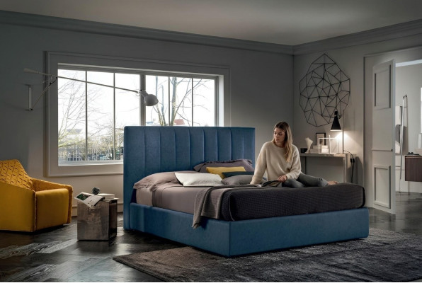 Designer Bed Chambre Lits Textile Hôtel de Luxe Tissu Rembourrage Siège Italie