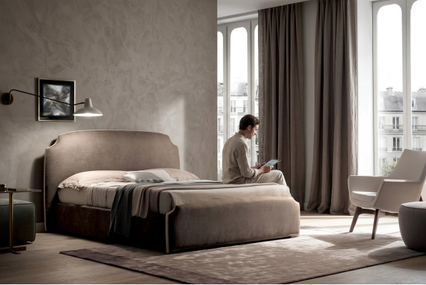 Chambre double de luxe en textile 200x200 Lit Lit rembourré Italie Meubles