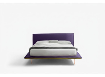 Lit de design 140x200cm Rembourrage Lits de Luxe Doubles Chambre de Sommeil d'hôtel Bois neuf