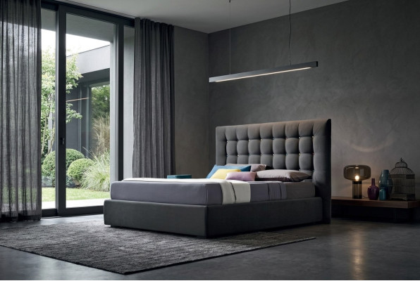 Chesterfield Lits de Luxe Chambre à coucher Tissu Lit Rembourrage Design Double Hôtel