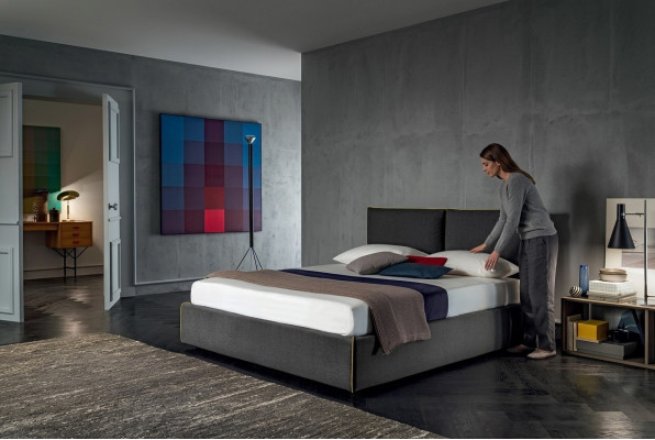 Tissu de siège rembourré de luxe Design de lit Chambre à coucher Lits 180x200 cm Hôtel textile