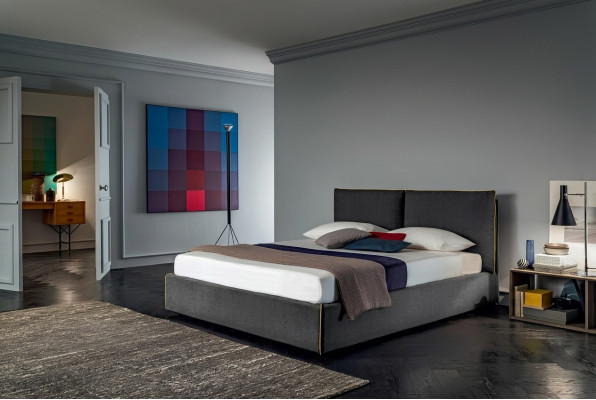 Tissu de siège rembourré de luxe Design de lit Chambre à coucher Lits 180x200 cm Hôtel textile