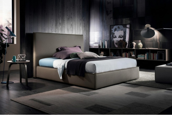 Lits doubles de luxe marron 200x200 Chambre de sommeil en cuir Banc d'hôtel Design