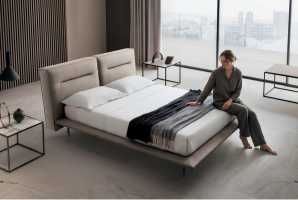 Conception Lits en bois Textile Cuir 200x200cm Lit Chambre Hôtel Lits Double