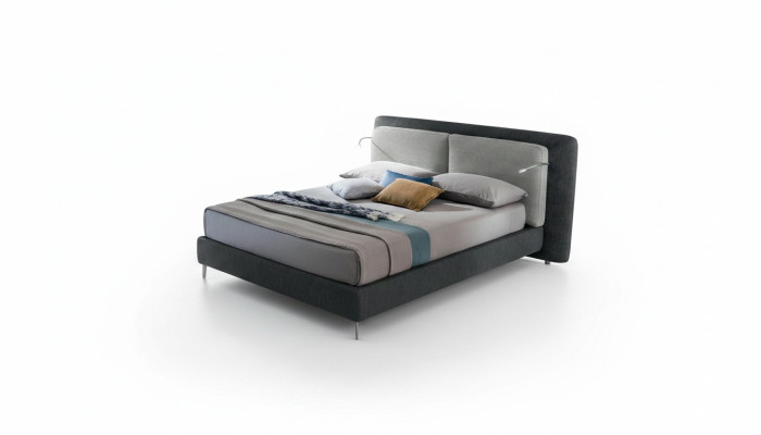 Lit double chambre hôtel Textile Lit Rembourrage Design Luxe Bois Italie